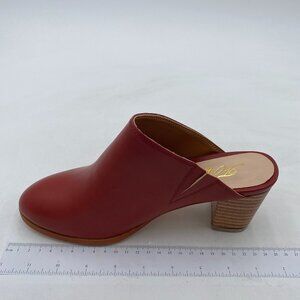 FOWT Wine Mules Chunky Heel Slippers Pointed Toe Backless Slides Sandals